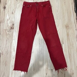 Levi’s Red Frayed Hem Jeans
